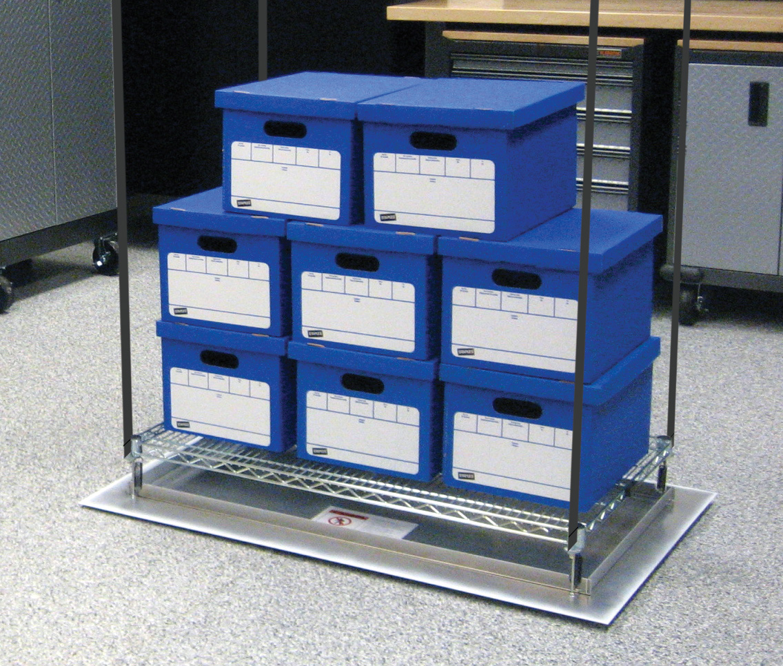 Space Lift Large : 28” W x 57.5” L x 7” H, Platform: 24” x 41”